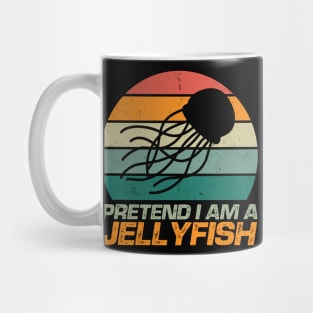 Retro Pretend I'm A Jellyfish Ocean Lover Vintage Mug